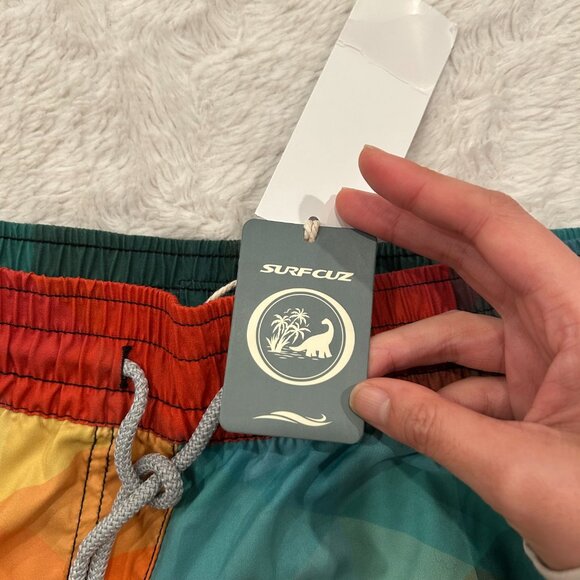 NWT Surf Cuz - Rainbow Diamond Pattern Board Shorts - M - Picture 8 of 13